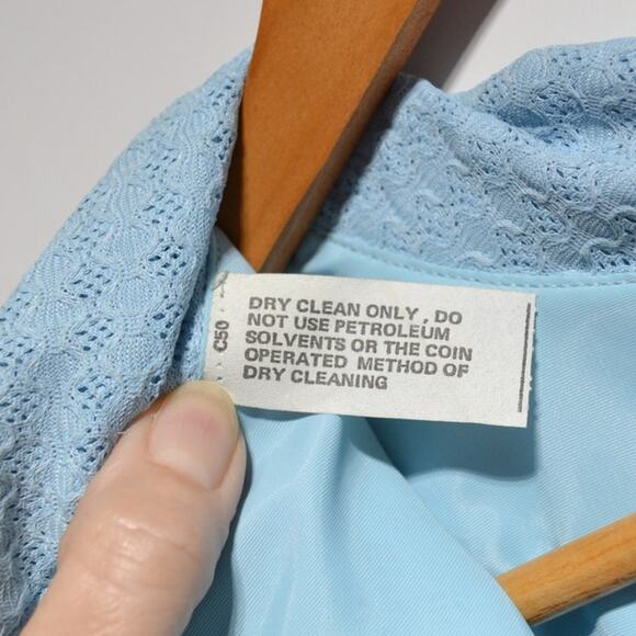 Vintage 1970's Mother of the Bride Dress Blue Size 11 - Picture 10 of 11